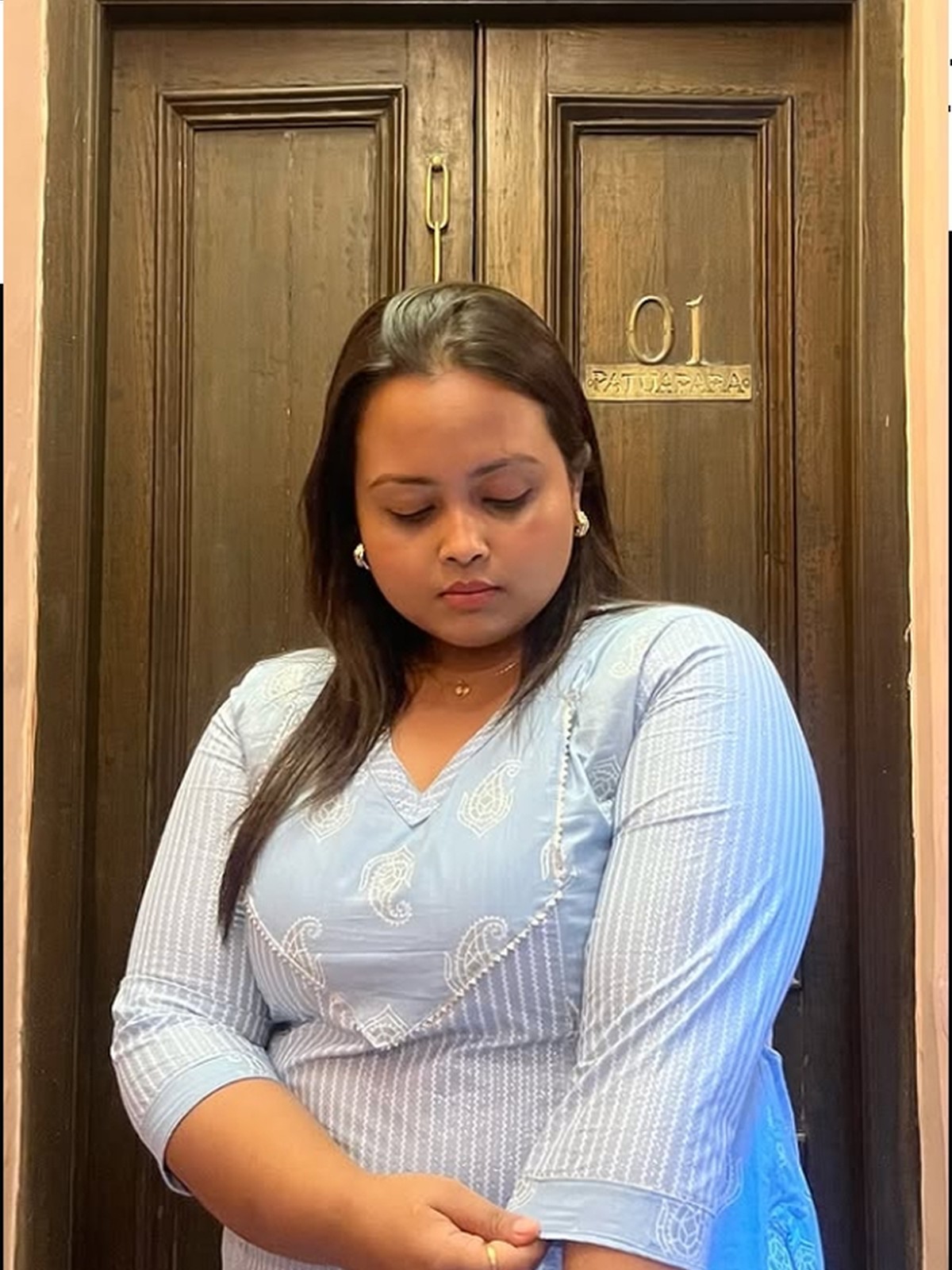 Blue V- Neck Kurti